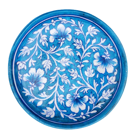 Udaipur Garden Jaipur Blue Art Pottery Plate