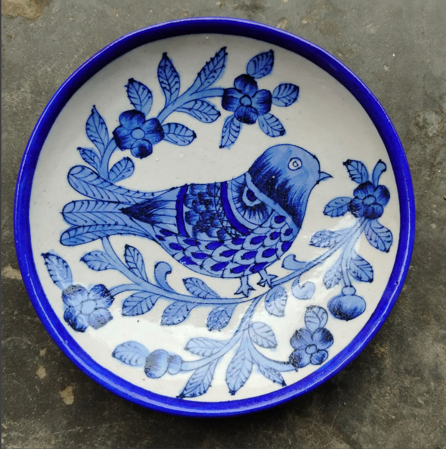 Gauraiya Jaipur Blue Art Pottery Plate