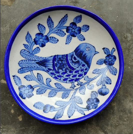 Gauraiya Jaipur Blue Art Pottery Plate