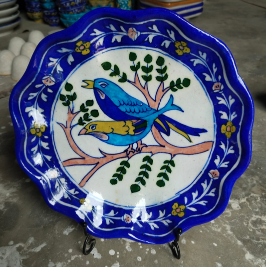 Twin Harmony Jaipur Blue Pottery Plate