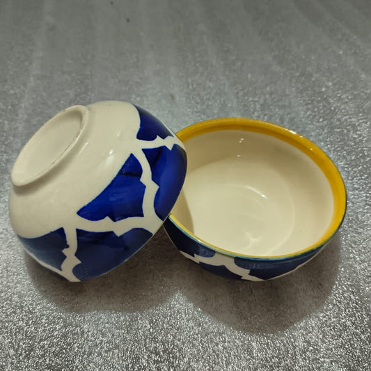 Geometric Handmade Dinner Plate with Bowls