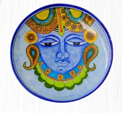 Shreenathji Jaipur Blue Pottery Plate